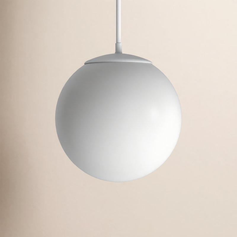Meri 1-Light Dimmable Integrated LED Single Pendant, White, 14.75" H x 14" W x 14" D, LED Integrated