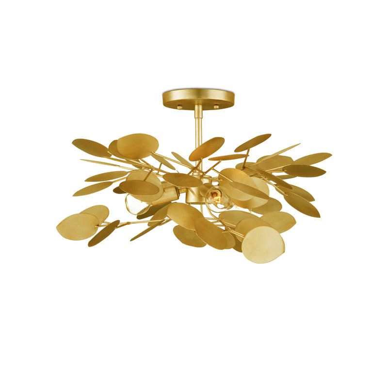 Lunaria Semi-Flush Mount, Contemporary Gold Leaf