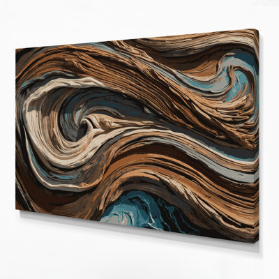 Art mural sur toile Coastal Driftwood Grain Elite Brown