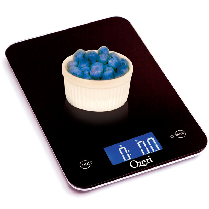 Ozeri Touch Professional Digital Kitchen Scale (12 lbs Edition) in Tempered Glass, Black