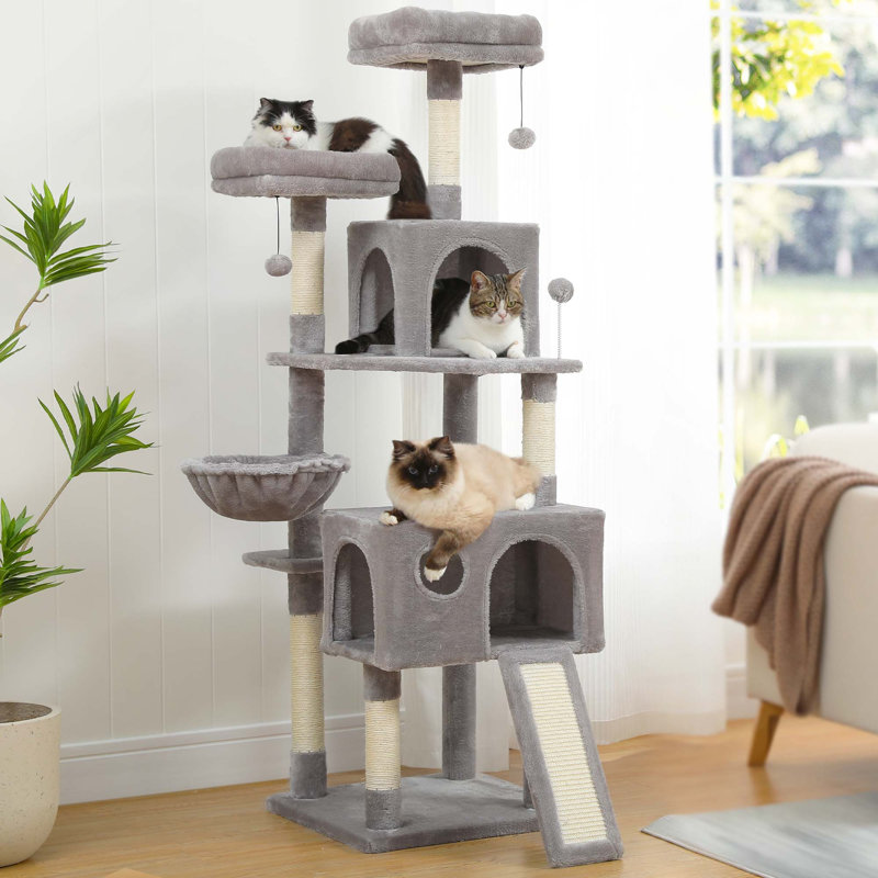 Tour pour arbre à chat 64 po, Gris