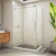 44.38" W x 34.5" D x 76" H Frameless  Rectangle Sliding Shower Enclosure