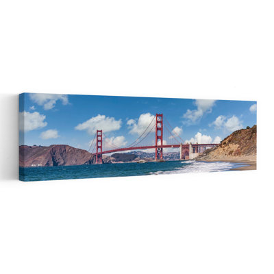 Golden Gate Coastal Vista Abstract Contemporary Coastal Wall Art