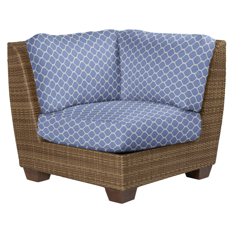 Saddleback Outdoor Corner Wedge Lounge Chair, Canvas Bird's Eye Sunbrella® Canvas, Mocha