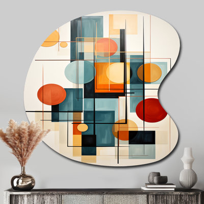 Art mural coloré asymétrique rétro Mid Century Reflections IV - forme abstraite en forme de goutte