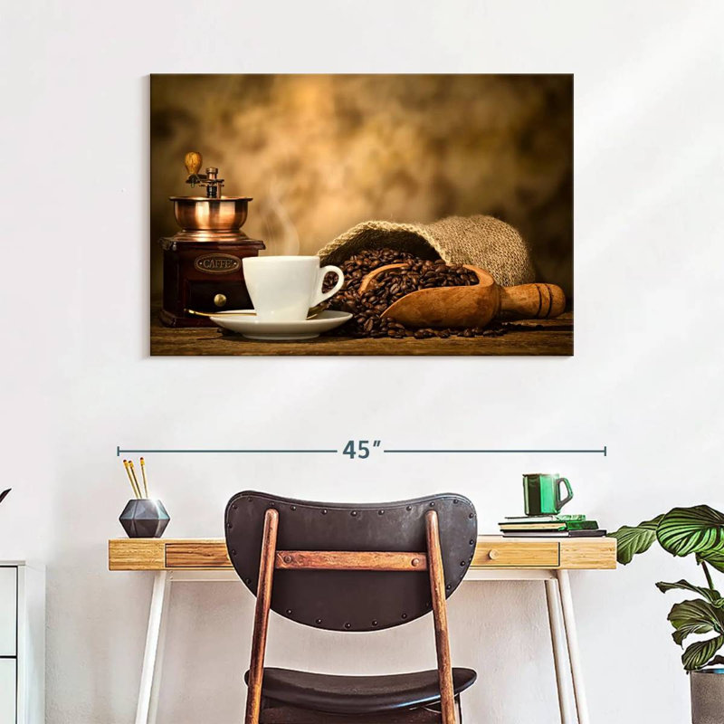 Impression sur toile Rustic Coffee, H 26 po x l 39 po x P 1,25 po