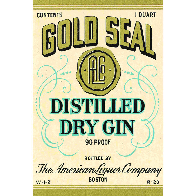 Trinx Gold Seal Dry Gin Label by - on | Wayfair