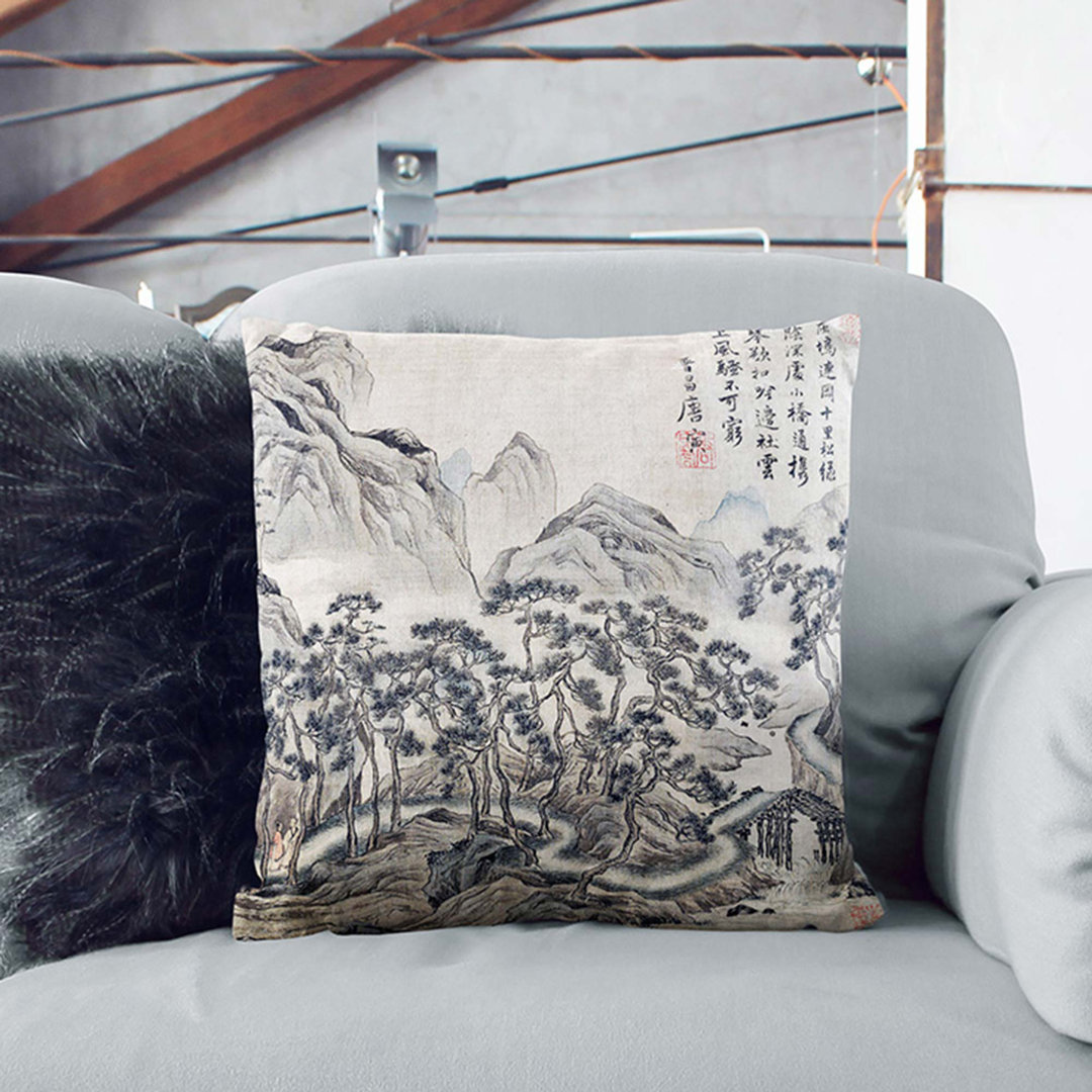 Landscape Vol.2 by Tang Yin Cushion with Filling