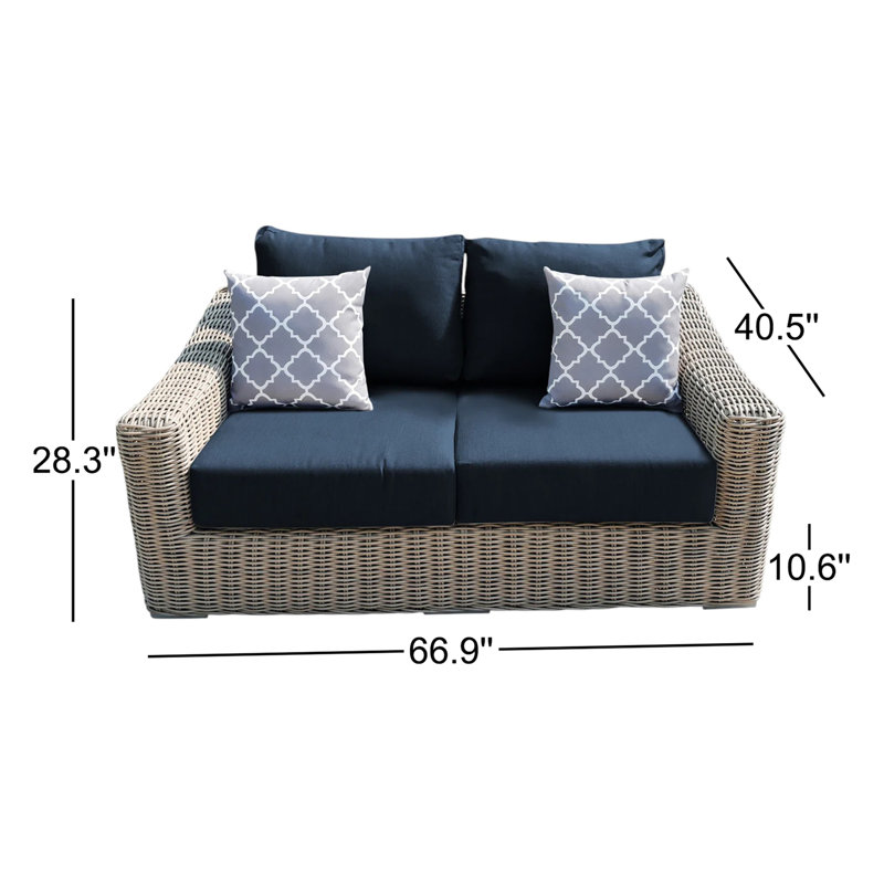 Causeuse avec coussins Sommerville, Bleu