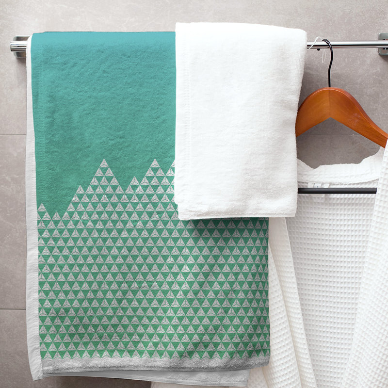 Serviette de bain Mountain, Bleu/vert