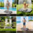 Outdoor Shower Pool Shower Portable Non-Slip Garden Shower with Adjustable Water Flow Height for Outdoor Water Play Backyard Pool Beach Spa Lawn Grey
