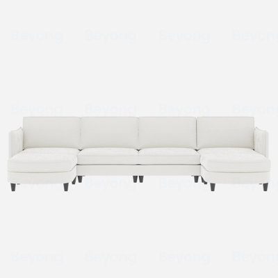 U-Shaped Sofas with Movable Ottoman and Arm with Pockets