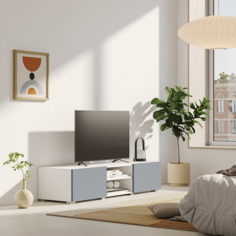 Ellar TV Stand for TVs up to 60", White/Grey