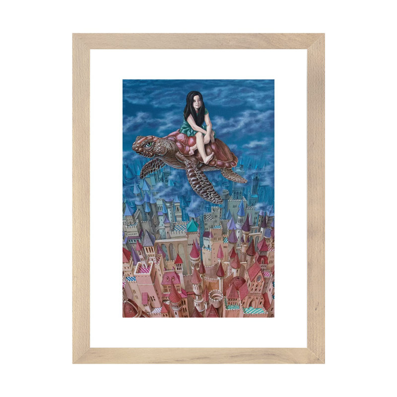 Grand voyage par Victor Molev - reproduction d'art, Papier avec cadre beige, Blanc, H 32 po x l 24 po x P 1 po