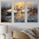 White Swans Harmony Moonlight Pond V - Art mural animaux cygnes