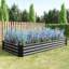 Lit de jardin surélevé en métal noir, 7,6 x 3,7 x 0,98 pi, facilitant l'entretien des plantes - L 7,6 pi x l 3,7 po x H 0,98 po - noir, convient à diverses plantes-280840456-280840463