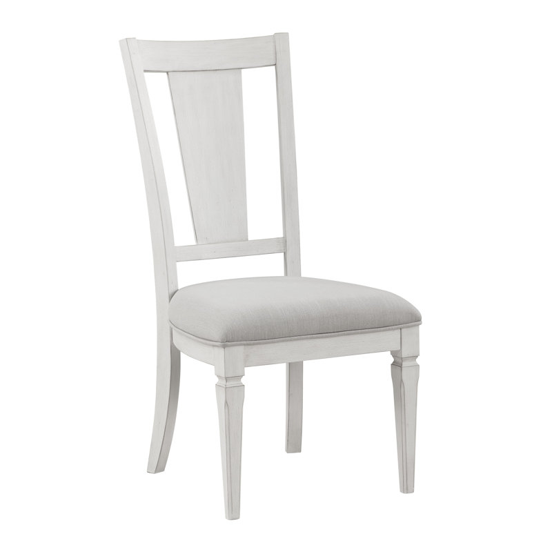 Chaise d'appoint rembourrée Carmelina en gris clair et blanc vieilli (ensemble de 2)