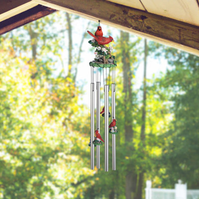 Richemond 23" Long Northern Cardinals Round Top Wind Chime  Unique Gifts