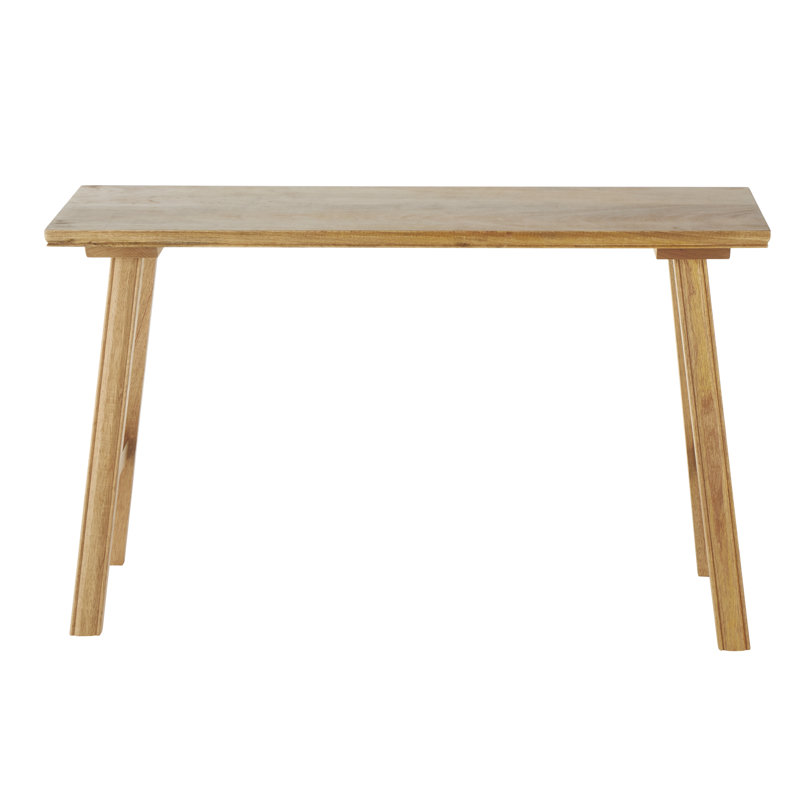 Mango Wood Handmade Traditional Brown Bench, 25.63" H x 42" W x 12.63" D