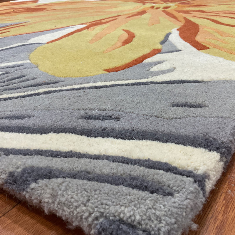 Wool Floral Indoor Rug, Rectangle 5' x 8'