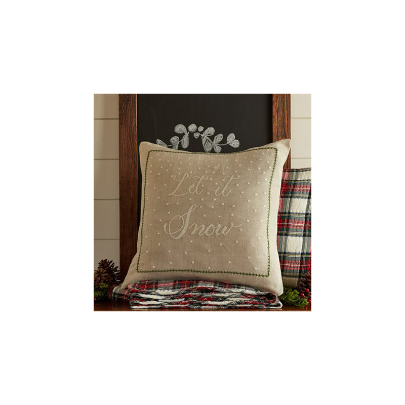 Let it Snow Linen Throw Pillow