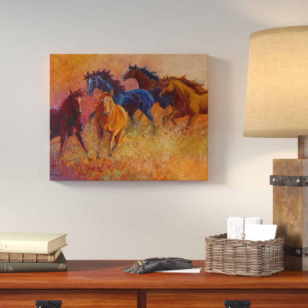 'Free Range Horses' Painting Print on Wrapped Canvas Foundry Select 