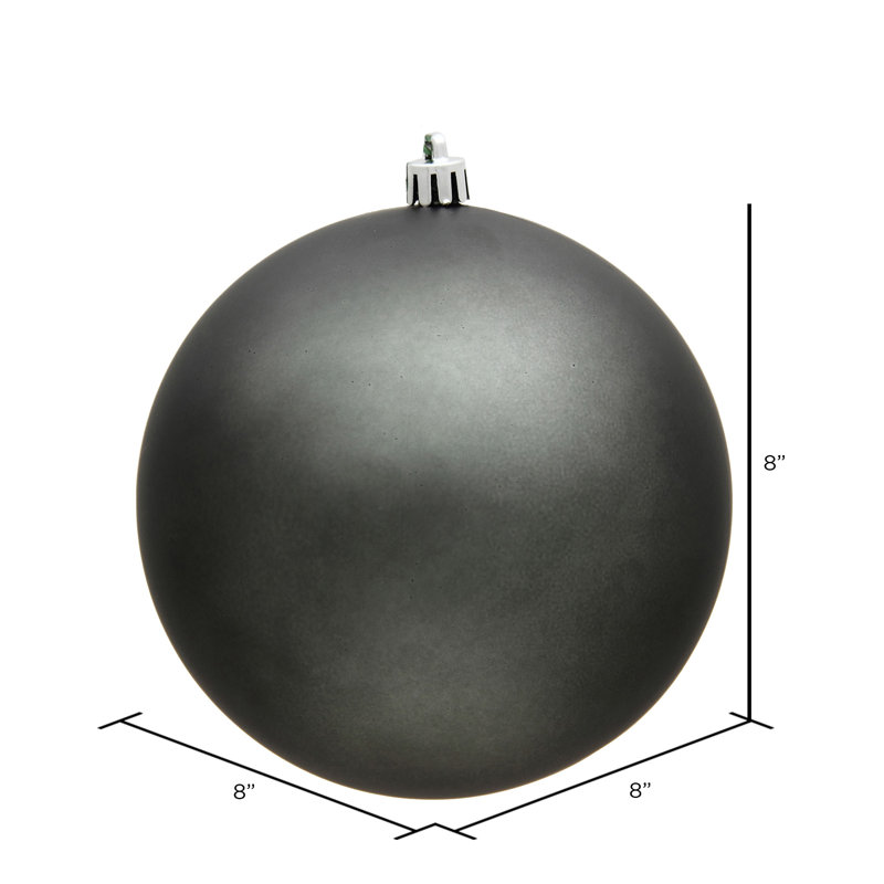 Décoration de boule décorative des Fêtes, Étain mat, H 8 po x l 8 po x P 8 po