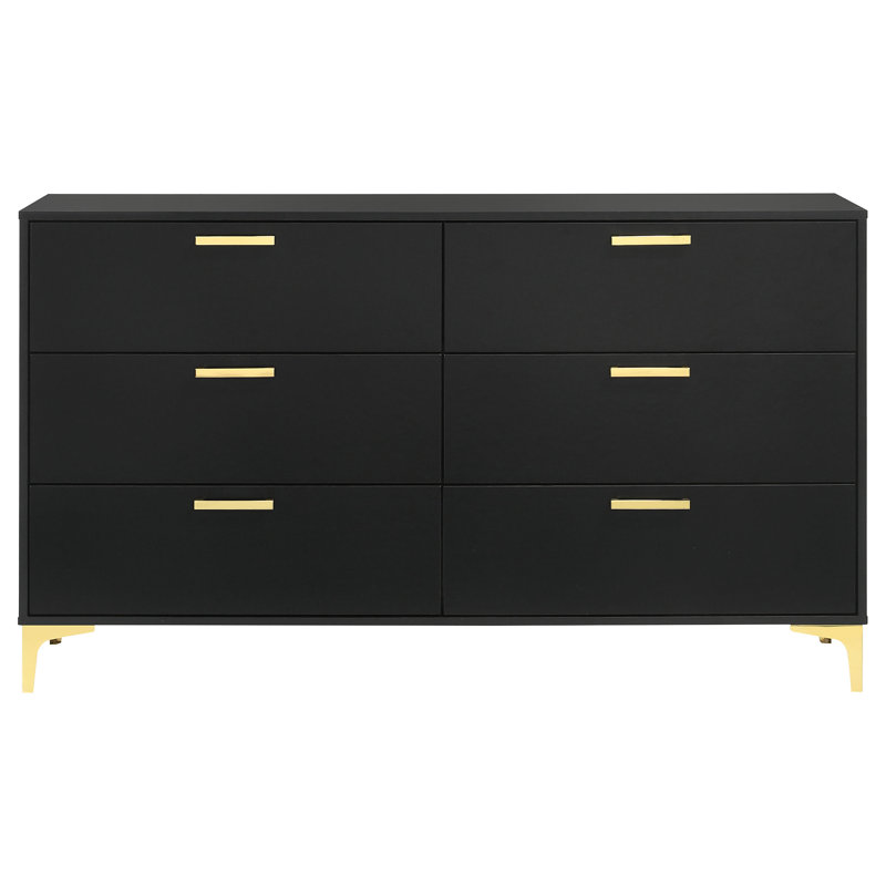 Commode 6 tiroirs Paulk - noir, Noir