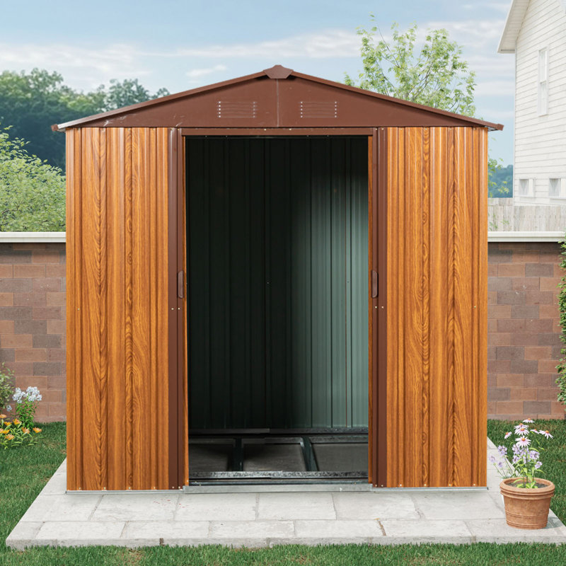 5 ft. W x 6 ft. D Metal Outdoor Storage Shed Coffee