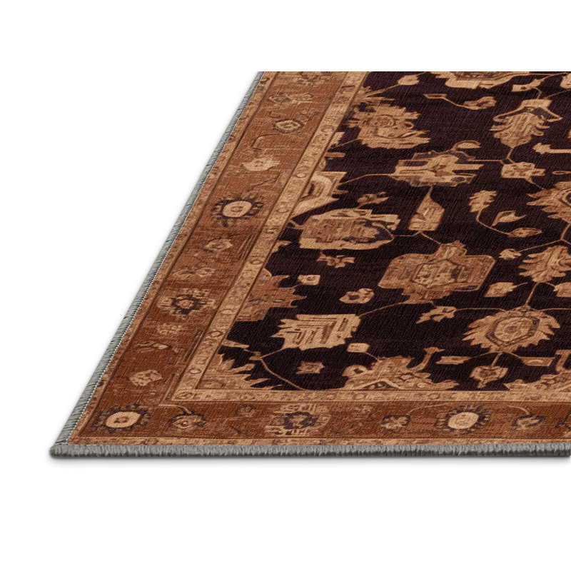 Tapis brun lavable à la machine, Rectangle 8 pi x 10 pi