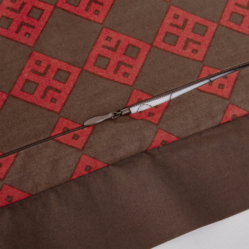 King Size Red Cotton Reversible Quilt Set with Shams