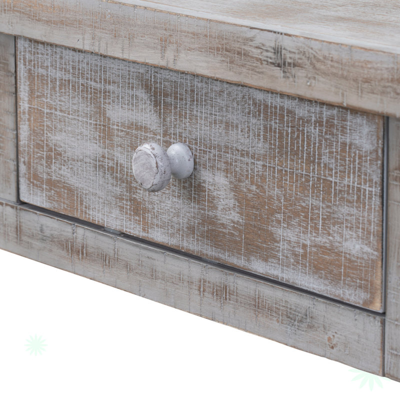Barthelemy 63.01'' Console Table, Washed Gray