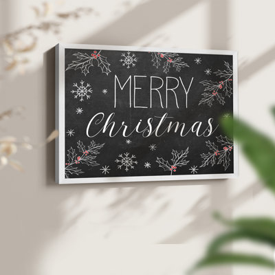 Merry Christmas Chalkboard -Framed Print - Restickable