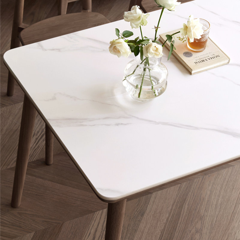 Solid Wood  and Sintered stone  Rectangular dining table, 29.53"H x 62.99"L x 31.5"W