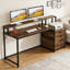 Bureau d'ordinateur compact, style industriel