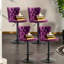Tabourets de bar modernes et rembourrés en velours pivotant noir (ensemble de 4)-1336574020-1328290078