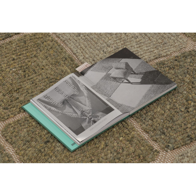 Scandinavian Wool Geometric Area Rug in Beige, Brown, Green