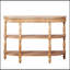 Console en bois fabriquée à la main avec garniture tissée à la main, tablettes de rangement à 3 niveaux, table d'entrée ovale avec pieds sculptés, table d'appoint rustique Coastal Farmhouse, table de canapé d'entrée de 49 pouces