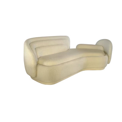 Hadmuthe 93.5'' Curved Sofa with Boucle Upholstery – Modern Sculptural Statement Sofa for Living Rooms