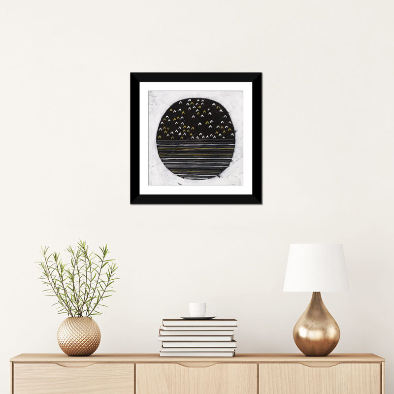 « algorithm vi », reproduction d’art sur toile, H 16 po x l 16 po x P 1 po, Papier avec cadre noir, Blanc