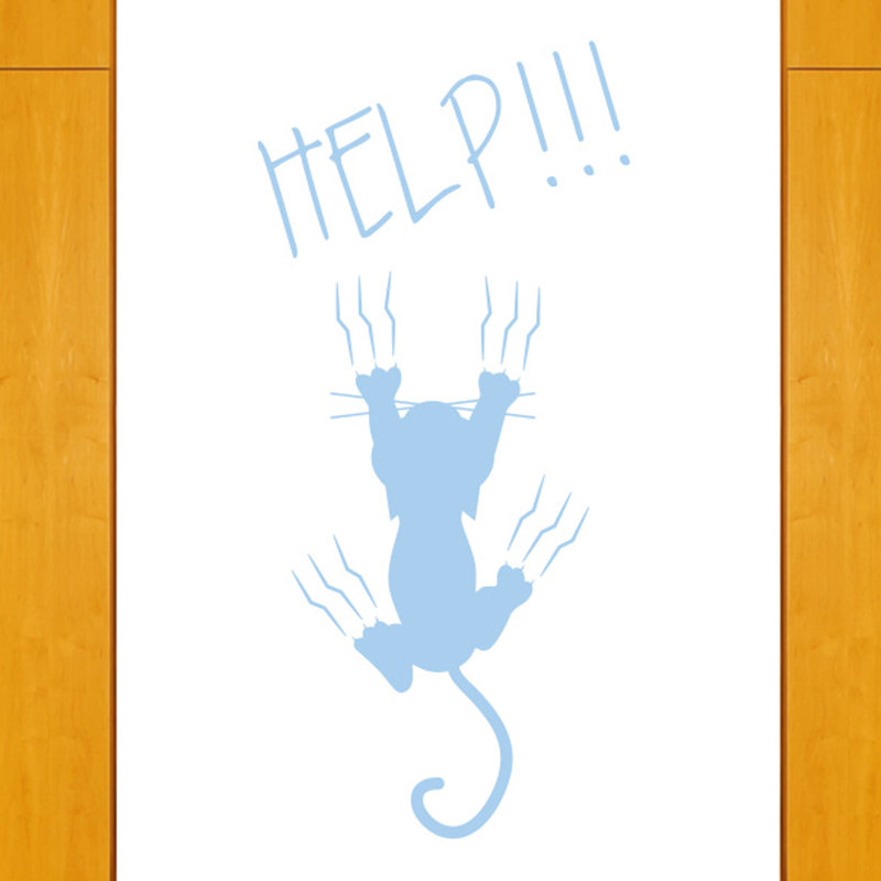 Animals Wall Decal, Medium, Light Blue