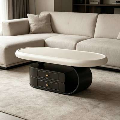 Luxurious Sophisticated Oval Storage Coffee Table
