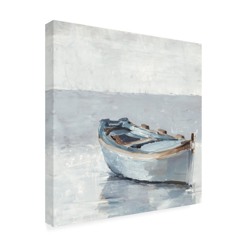 Reflected Horizon I Light Blue and White Canvas Art