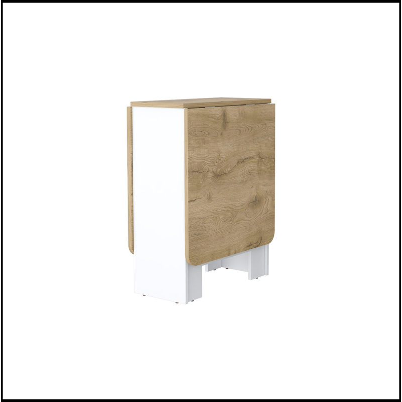 White And Macadamia Folding Dining Table, White