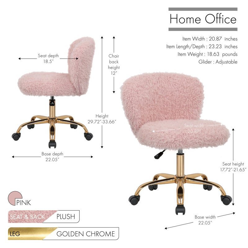 Polyester Blend Task Chair, Pink