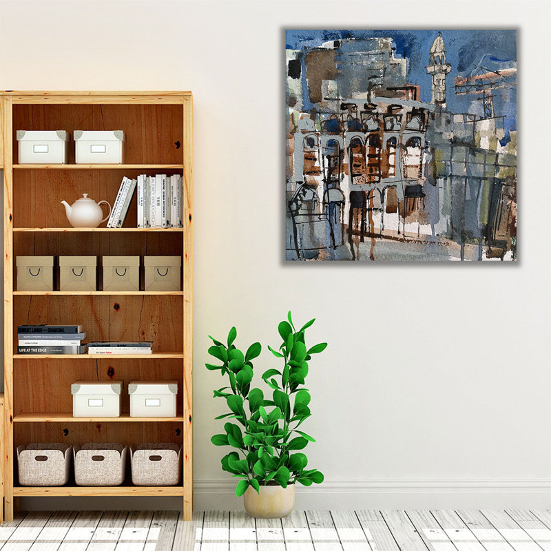 City Crane II - reproduction d'art sur toile, H 12 po x l 12 po