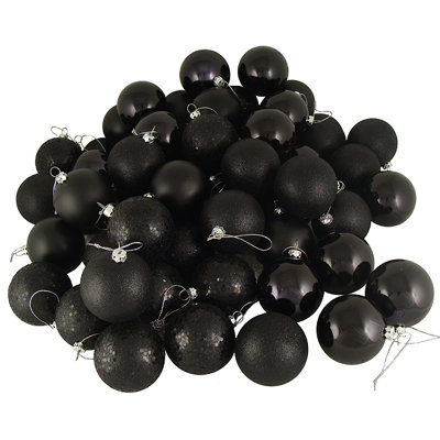 60ct Shatterproof 4-Finish Christmas Ball Ornaments 2.5" (60mm)