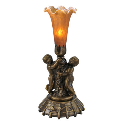 Twin Cherub Torchiere Table Lamp
