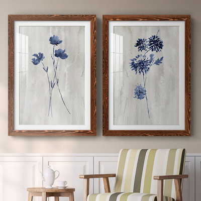 Indigo Botanical III - reproduction encadrée de qualité supérieure - prête à être accrochée