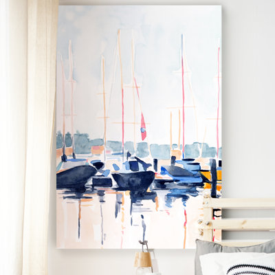 " Watercolor Boat Club II " by Emma Scarvey
